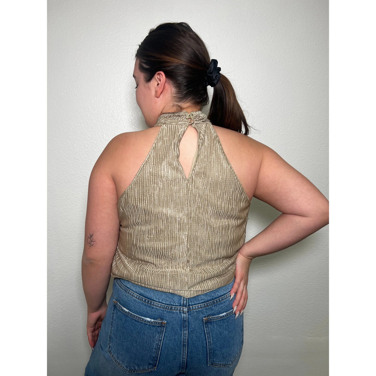 Twist Halter Neck Textured Top