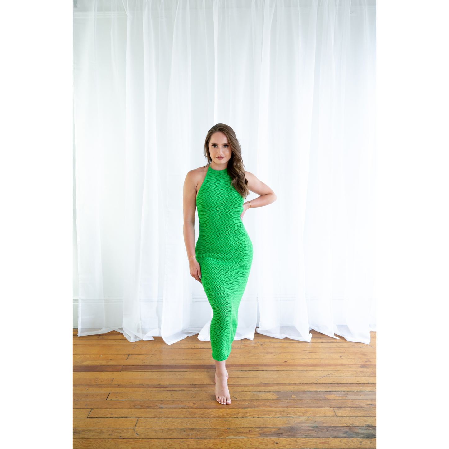 Knitted Maxi Open Back Dress