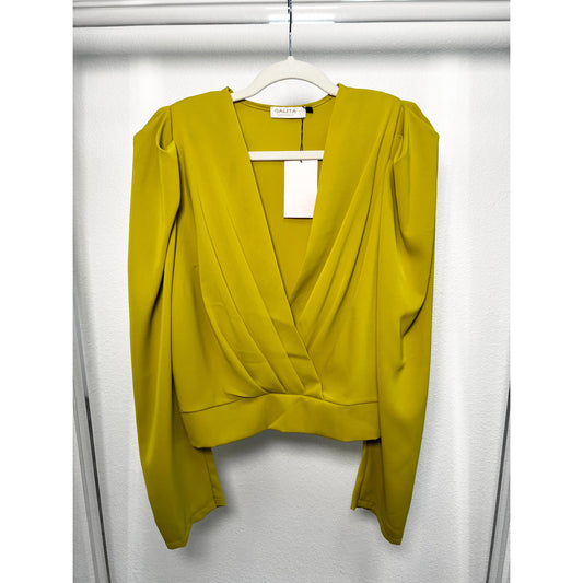 Olive Green Shoulder Pad Top