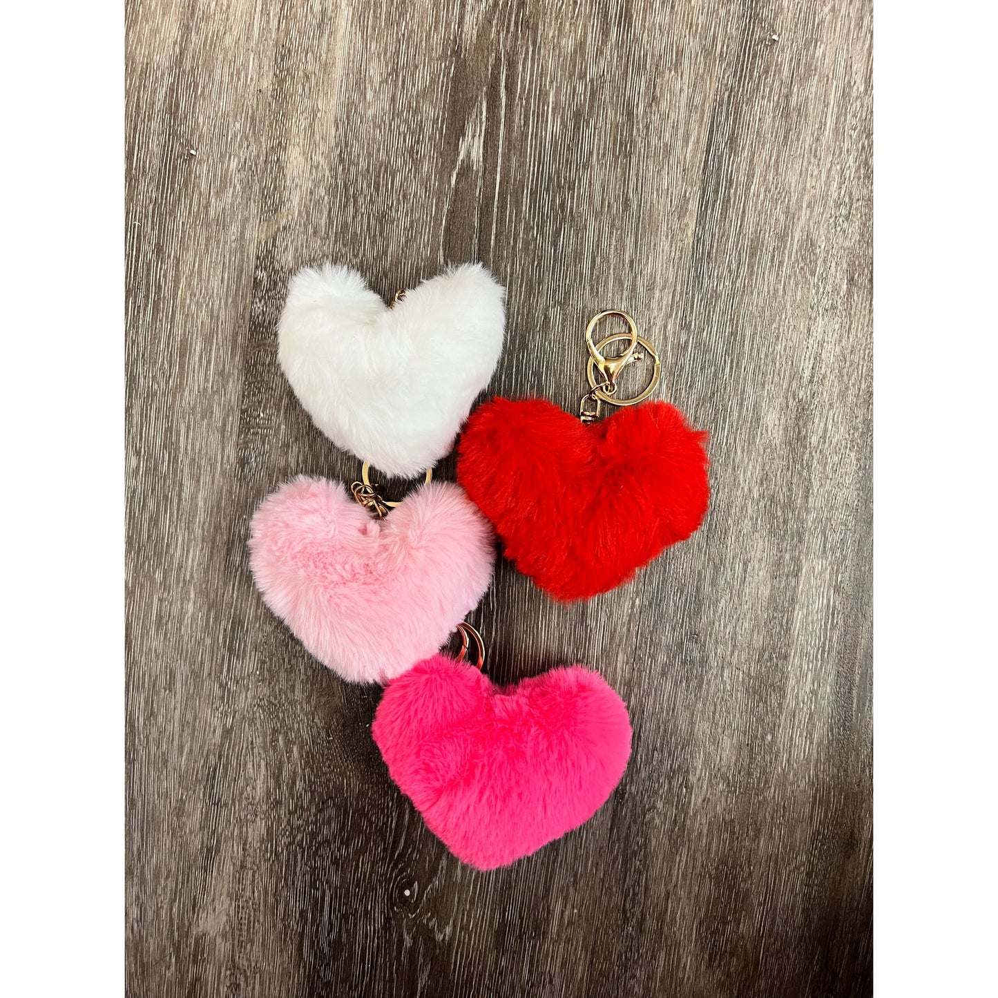 Heart Shaped Keychain Puff