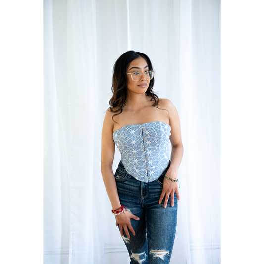 Embroidered Corset Top