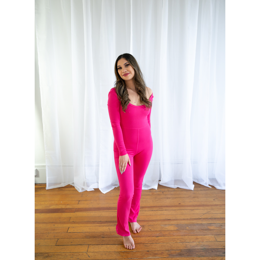 Long Sleeve Ribbed Jumpsuit
