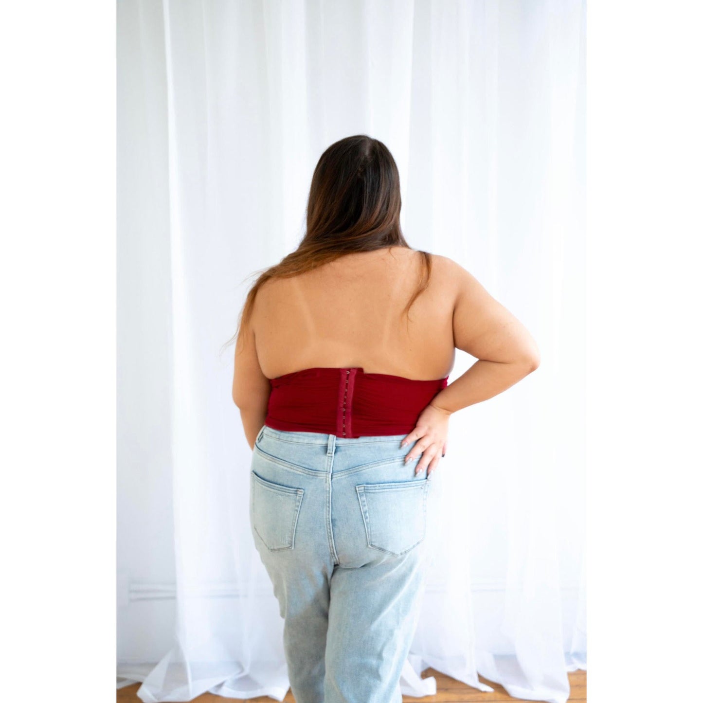 Plus Size Wine Corset Top