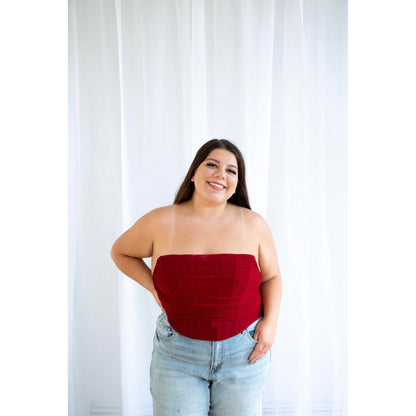 Plus Size Wine Corset Top